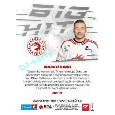 2025/26 Sportzoo ELH 2. serie #BD-11 Marko Daňo Big Hit
