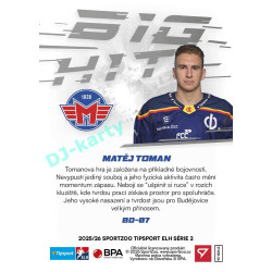 2025/26 Sportzoo ELH 2. serie #BD-07 Matěj Toman Big Hit