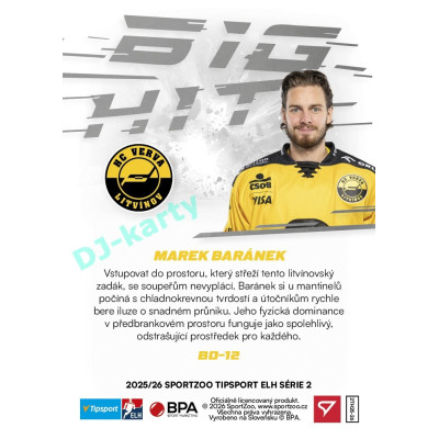2025/26 Sportzoo ELH 2. serie #BD-12 Marek Baránek Big Hit