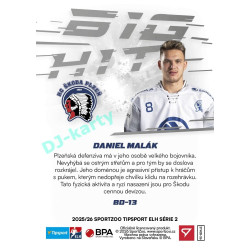 2025/26 Sportzoo ELH 2. serie #BD-13 Daniel Malák Big Hit