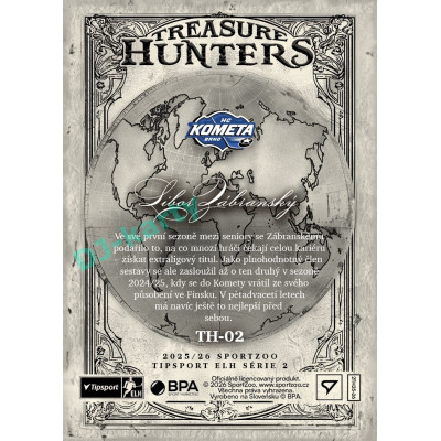 2025/26 Sportzoo ELH 2. serie #TH-02 Libor Zábranský Treasure Hunter 