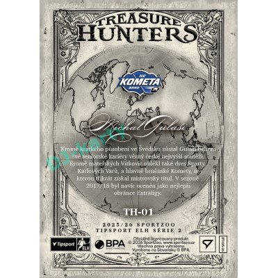 2025/26 Sportzoo ELH 2. serie #TH-01 Michal Gulaši Treasure Hunter 