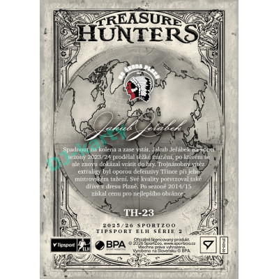 2025/26 Sportzoo ELH 2. serie #TH-23 Jakub Jeřábek Treasure Hunter 