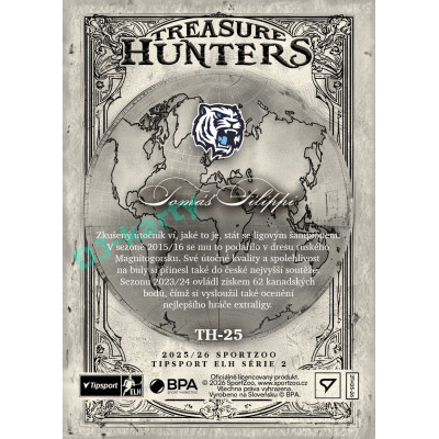 2025/26 Sportzoo ELH 2. serie #TH-25 Tomáš Filippi Treasure Hunter 