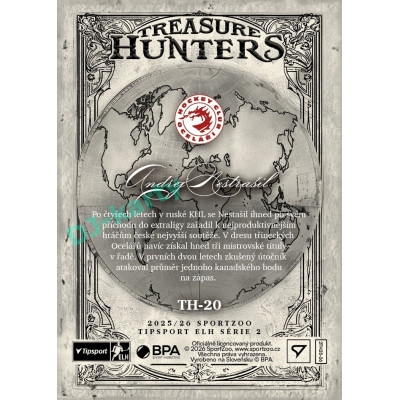 2025/26 Sportzoo ELH 2. serie #TH-20 Andrej Nestrašil Treasure Hunter 