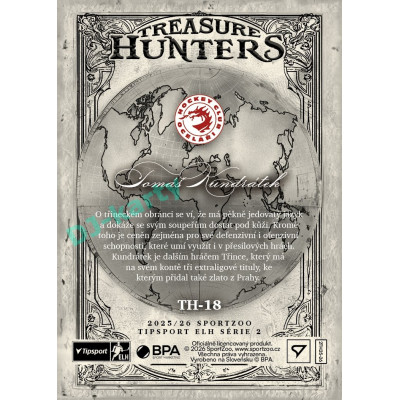 2025/26 Sportzoo ELH 2. serie #TH-18 Tomáš Kundrátek Treasure Hunter 
