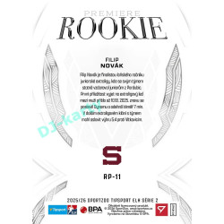 2025/26 Sportzoo ELH 2. serie #RP-11 Filip Novák Rookie Premiere