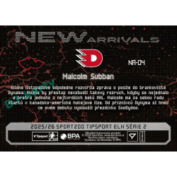 2025/26 Sportzoo ELH 2. serie #NA-04 Malcolm Subban New Arrivals