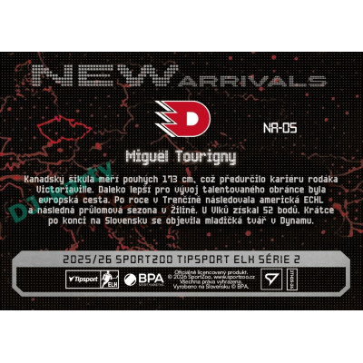 2025/26 Sportzoo ELH 2. serie #NA-05 Miguël Tourigny New Arrivals