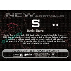 2025/26 Sportzoo ELH 2. serie #NA-10 Devin Shore New Arrivals