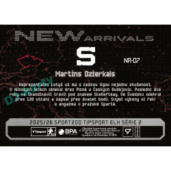 2025/26 Sportzoo ELH 2. serie #NA-07 Martins Dzierkals New Arrivals