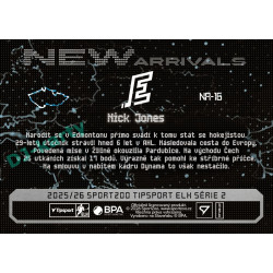 2025/26 Sportzoo ELH 2. serie #NA-16 Nick Jones New Arrivals