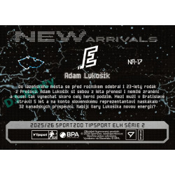 2025/26 Sportzoo ELH 2. serie #NA-17 Adam Lukošik New Arrivals