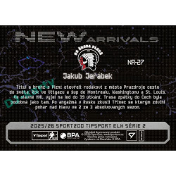 2025/26 Sportzoo ELH 2. serie #NA-27 Jakub Jeřábek New Arrivals