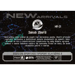 2025/26 Sportzoo ELH 2. serie #NA-31 Jakub Zbořil New Arrivals