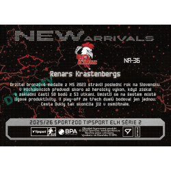 2025/26 Sportzoo ELH 2. serie #NA-36 Renars Krastenbergs New Arrivals