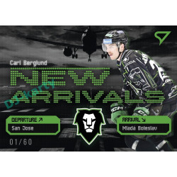 2025/26 Sportzoo ELH 2. serie #NA-20 Carl Berglund New Arrivals Iron Grey xx/60