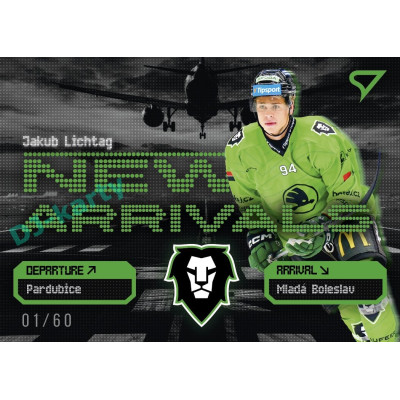 2025/26 Sportzoo ELH 2. serie #NA-21 Jakub Lichtag New Arrivals Iron Grey xx/60