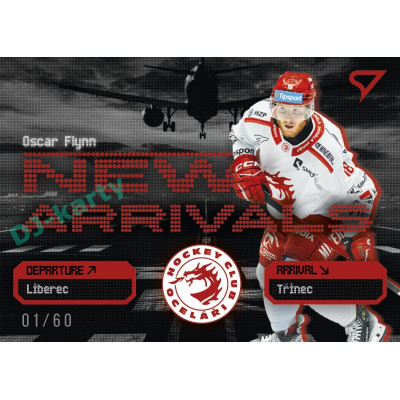 2025/26 Sportzoo ELH 2. serie #NA-22 Oscar Flynn New Arrivals Iron Grey xx/60