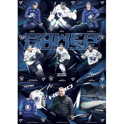 2025/26 Sportzoo ELH 2. serie kompletní set 9ks karet Powerhouse - Škoda Plzeň
