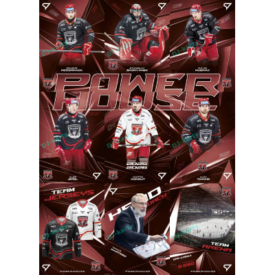 2025/26 Sportzoo ELH 2. serie kompletní set 9ks karet Powerhouse - Mountfield Hradec Králové