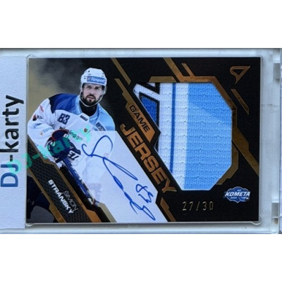 2025/26 Sportzoo ELH 2. serie #GJS-SS Šimon Stránský Game Jersey Gold Auto 27/30