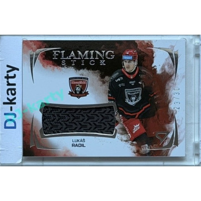 2025/26 Sportzoo ELH 2. serie #FSS-LR Lukáš Radil Flaming Stick Cloud Silver Auto 23/30