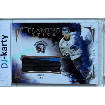 2025/26 Sportzoo ELH 2. serie #FSS-JL Jakub Lev Flaming Stick Cloud Silver Auto 11/30