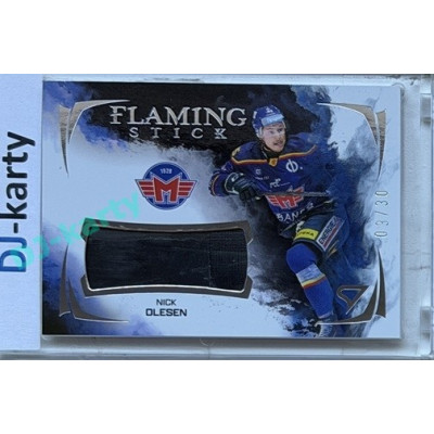 2025/26 Sportzoo ELH 2. serie #FSS-NO Nick Olesen Flaming Stick Cloud Silver Auto 03/30