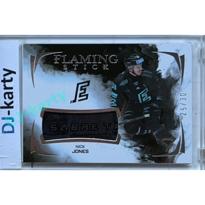 2025/26 Sportzoo ELH 2. serie #FSS-NJ Nick Jones Flaming Stick Cloud Silver Auto 25/30