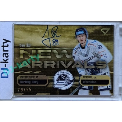 2025/26 Sportzoo ELH 2. serie #NAS-JS Jan Šír New Arrivals Gold Auto 29/55