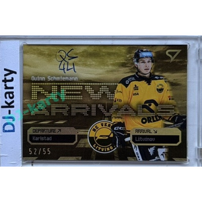 2025/26 Sportzoo ELH 2. serie #NAS-QS Quinn Schmiemann New Arrivals Gold Auto 52/55