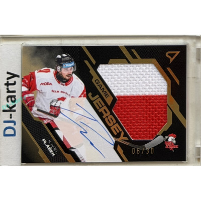 2025/26 Sportzoo ELH 2. serie #GJS-PL Karel Plášek Game Jersey Gold Auto 06/30