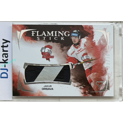 2025/26 Sportzoo ELH 2. serie #FSS-JO Jakub Orsava Flaming Stick Cloud Silver Auto 22/30