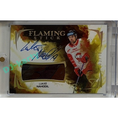2025/26 Sportzoo ELH 2. serie #FSS-LN Lukáš Nahodil Flaming Stick Gold Auto 03/10
