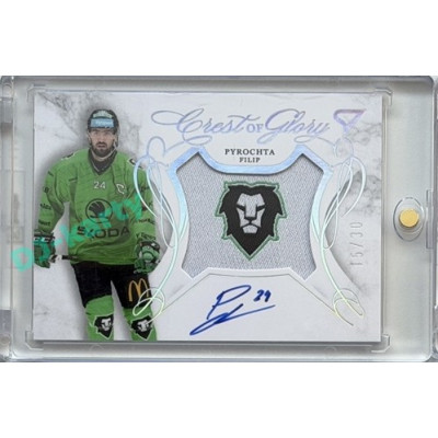 2025/26 Sportzoo ELH 2. serie #CG-FP Filip Pyrochta Crest of Glory Silver Auto 15/30