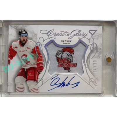 2025/26 Sportzoo ELH 2. serie #CG-DS David Škůrek Crest of Glory Silver Auto 14/30
