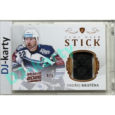 2023 Legendary Cards REKORDY ČESKÉ EXTRALIGY #GAS-01 Ondřej Kratěna Game Used Gear Authentic Signature 4/5 Expo Praha 11. 4. 2026