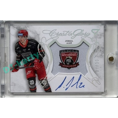 2025/26 Sportzoo ELH 2. serie #CG-AJ Aleš Jergl Crest of Glory Silver Auto 01/30