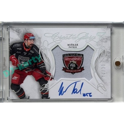 2025/26 Sportzoo ELH 2. serie #CG-PM Patrik Miškář Crest of Glory Silver Auto 14/30