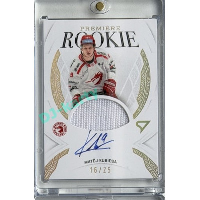 2025/26 Sportzoo ELH 2. serie #RPM-MK Matěj Kubiesa Rookie Premiere Gold Auto Woven 16/25