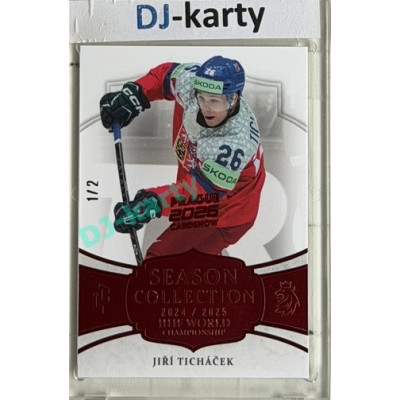 2024/25 LC Repre serie 2 #WCH-04 Jiří Ticháček IIHF World Championship 2025 Red 1/2 Expo Praha 11. 4. 2026