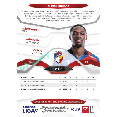 2025/26 Sportzoo Chance Liga 2. série #212 CHEICK SOUARÉ