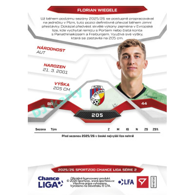 2025/26 Sportzoo Chance Liga 2. série #205 FLORIAN WIEGELE