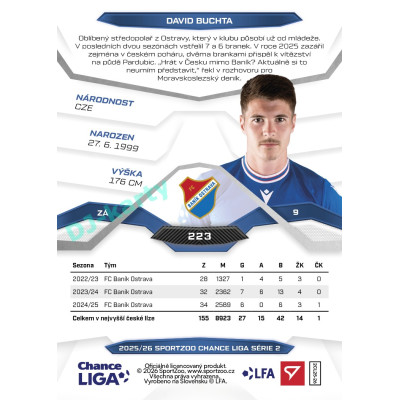2025/26 Sportzoo Chance Liga 2. série #223 DAVID BUCHTA