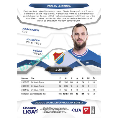 2025/26 Sportzoo Chance Liga 2. série #228 VÁCLAV JUREČKA