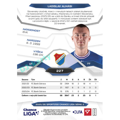2025/26 Sportzoo Chance Liga 2. série #227 LADISLAV ALMÁSI