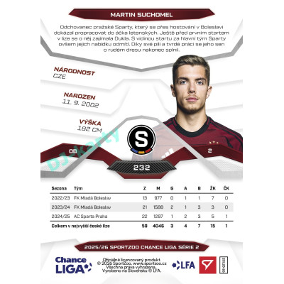 2025/26 Sportzoo Chance Liga 2. série #232 MARTIN SUCHOMEL