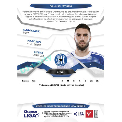 2025/26 Sportzoo Chance Liga 2. série #262 DANIJEL ŠTURM