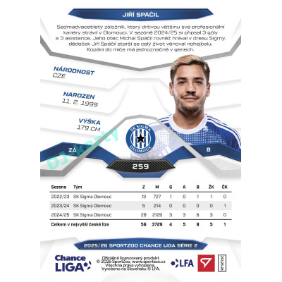 2025/26 Sportzoo Chance Liga 2. série #259 JIŘÍ SPÁČIL
